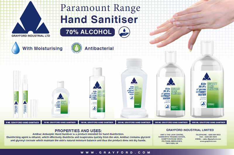 Paramount Range Hand Sanitiser Now Available